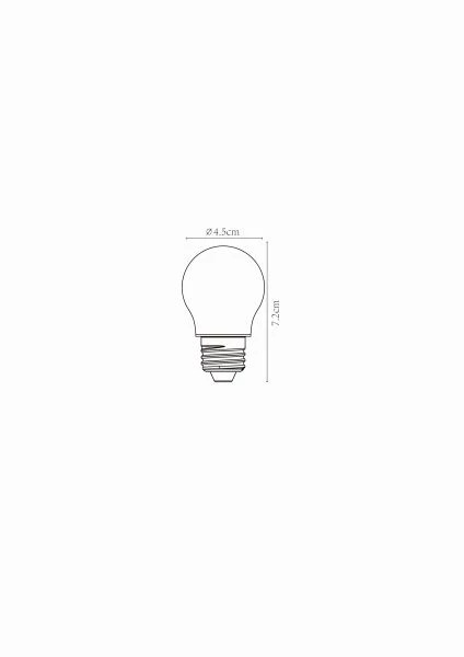 Lucide G45 - Filament bulb - Ø 4,5 cm - LED Dim. - E27 - 1x4W 2700K - Transparant - technical